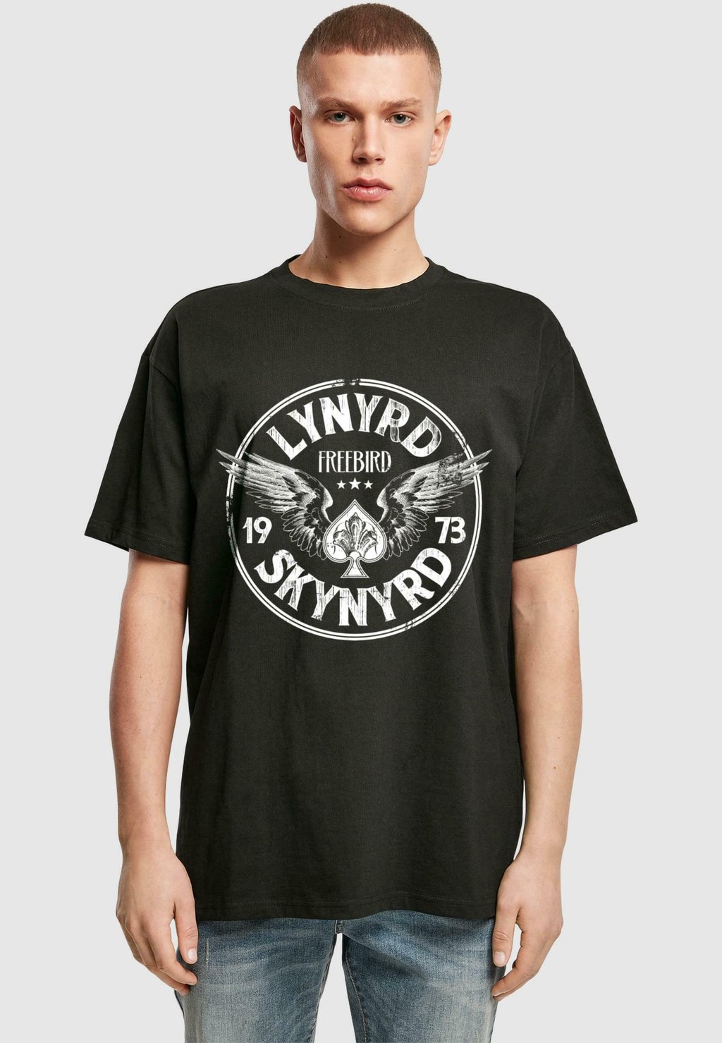 

Футболка с принтом FREEBIRD PRINT HEAVY OVERSIZE TEE Merchcode, черный