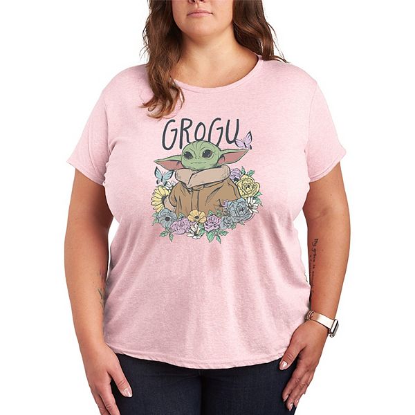 

Футболка Plus size The Mandalorian Grogu с цветочным принтом Star Wars, Heather Pink, Розовый, Футболка Plus size The Mandalorian Grogu с цветочным принтом Star Wars, Heather Pink