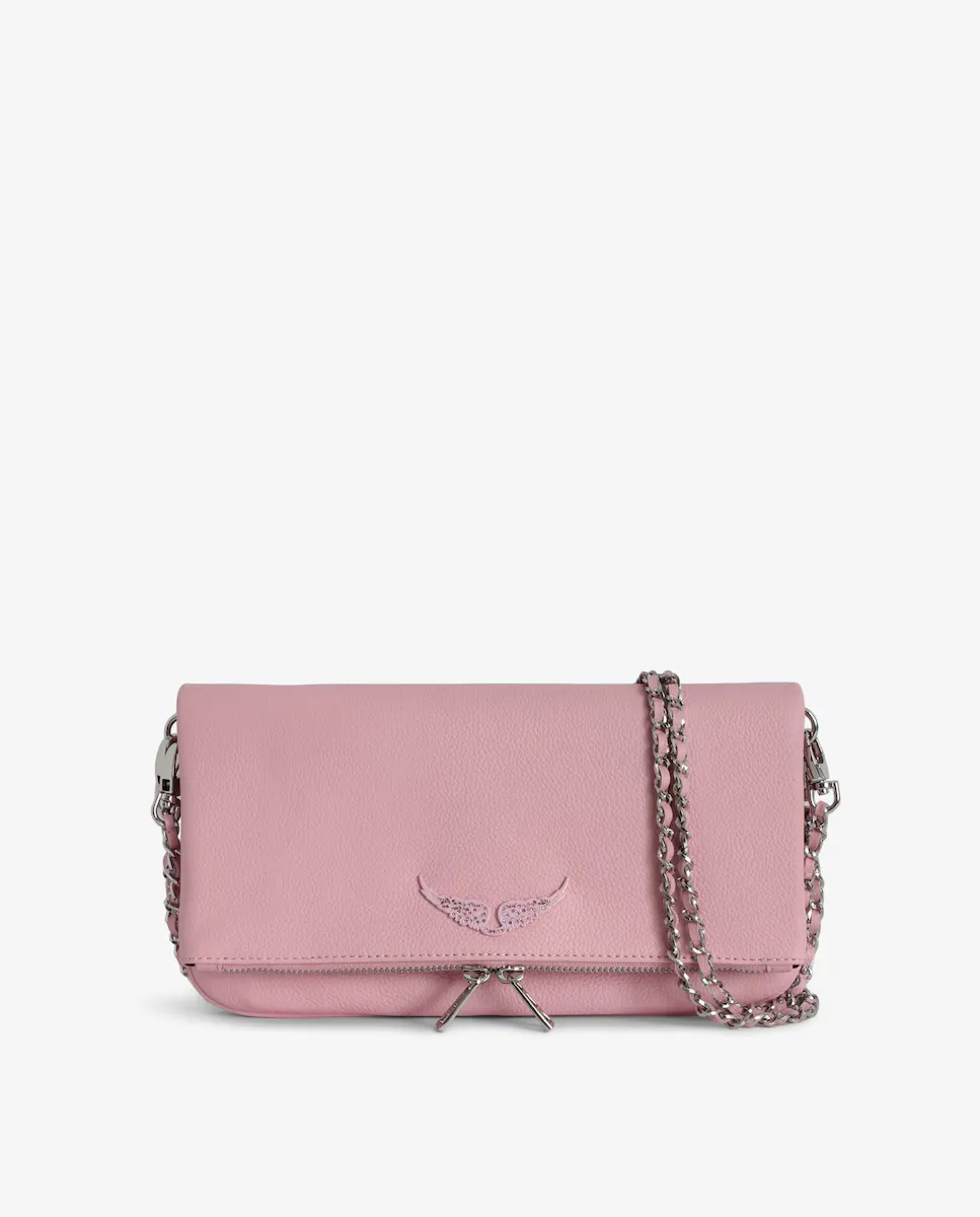 

Многопозиционная сумка Rock из кожи розового цвета Zadig & Voltaire, розовый