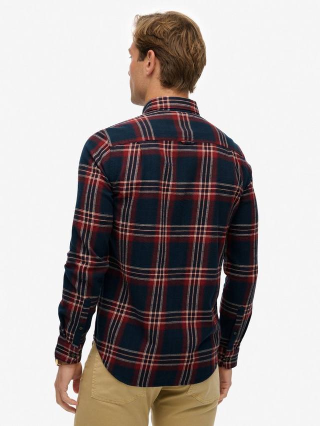 Длинная рубашка из хлопка в стиле лесоруба Superdry, Michigan Navy — фото 2