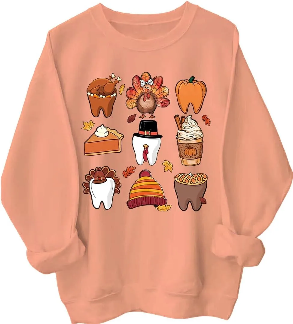 

Свитшот Dental Squad с тыквой и индейкой MQZUO