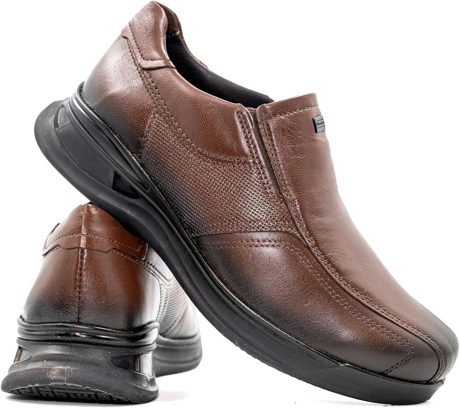 

Мужские повседневные слипоны PEGADA из натуральной кожи, лоферы с мемори-пеной, модель 126802, низкие удобные прогулочные туфли с резиновой подошвой, Mestico Pinhao Brown