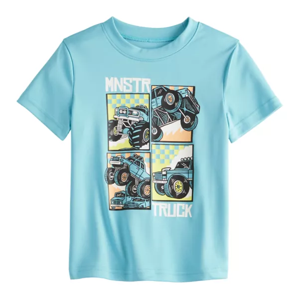 

Футболка с принтом для мальчиков и малышей Jumping Beans, цвет blue mnstr truck