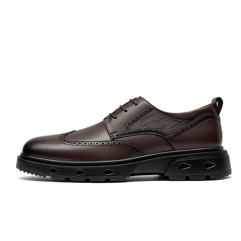 Montagut Повседневные кожаные туфли мужские low top Brown/Black — фото 3