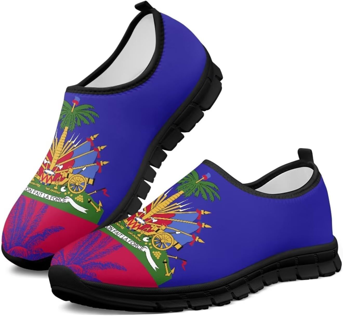 

Мужские слипоны на плоской подошве, повседневные кроссовки с удобной стелькой, дышащие спортивные туфли-лоаферы для мужчин Tomeusey, Haitian Flag