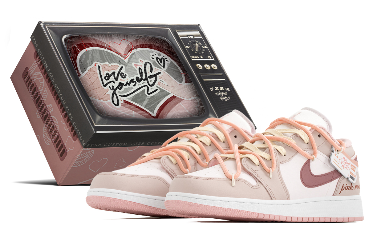 

Jordan Air 1 Slip Resistant Abrasion Resistant Mid top детские баскетбольные кроссовки Pink White для подростков