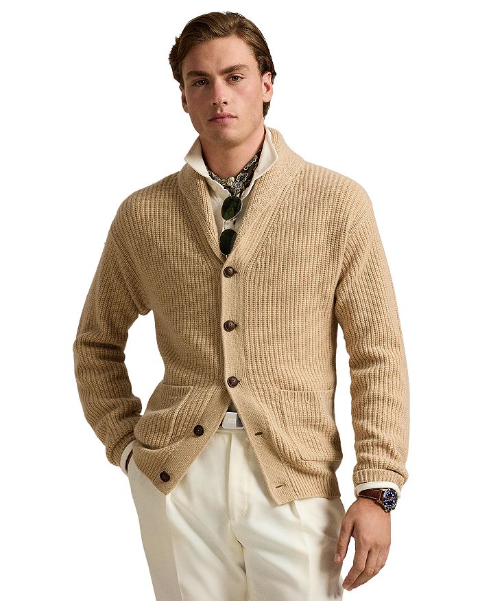 

Кардиган из шерсти и кашемира Polo Ralph Lauren, коричневый/бежевый