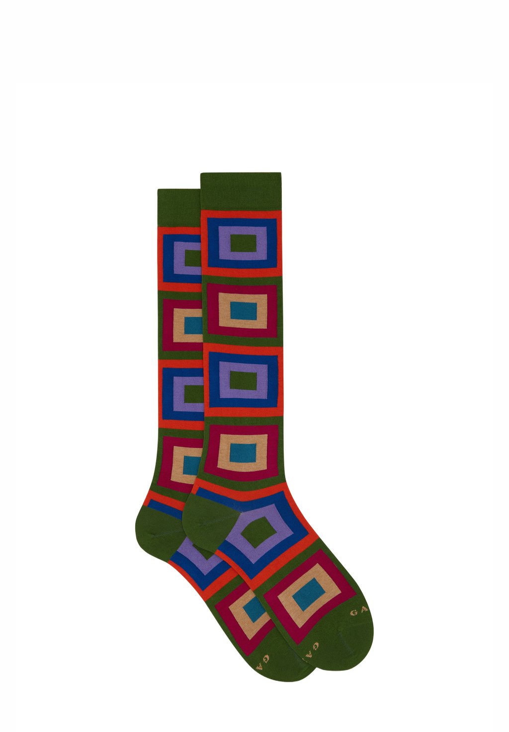 

Носки WITH CONCENTRIC SQUARE PATTERN Gallo, зеленый