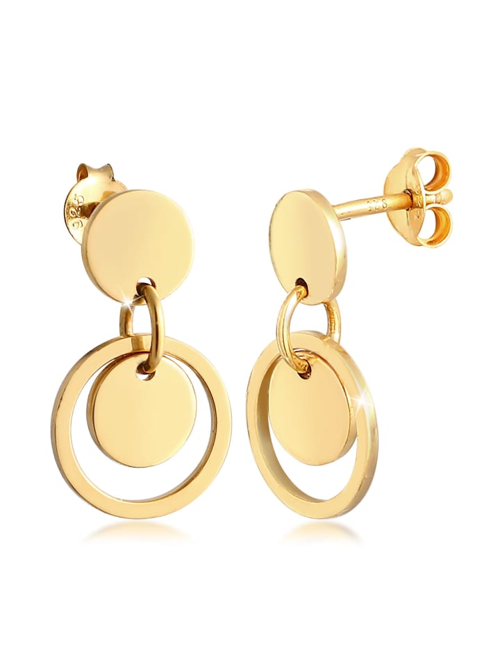 

Elli Серьги из серебра 925 пробы, геометрический узор, круг в золоте