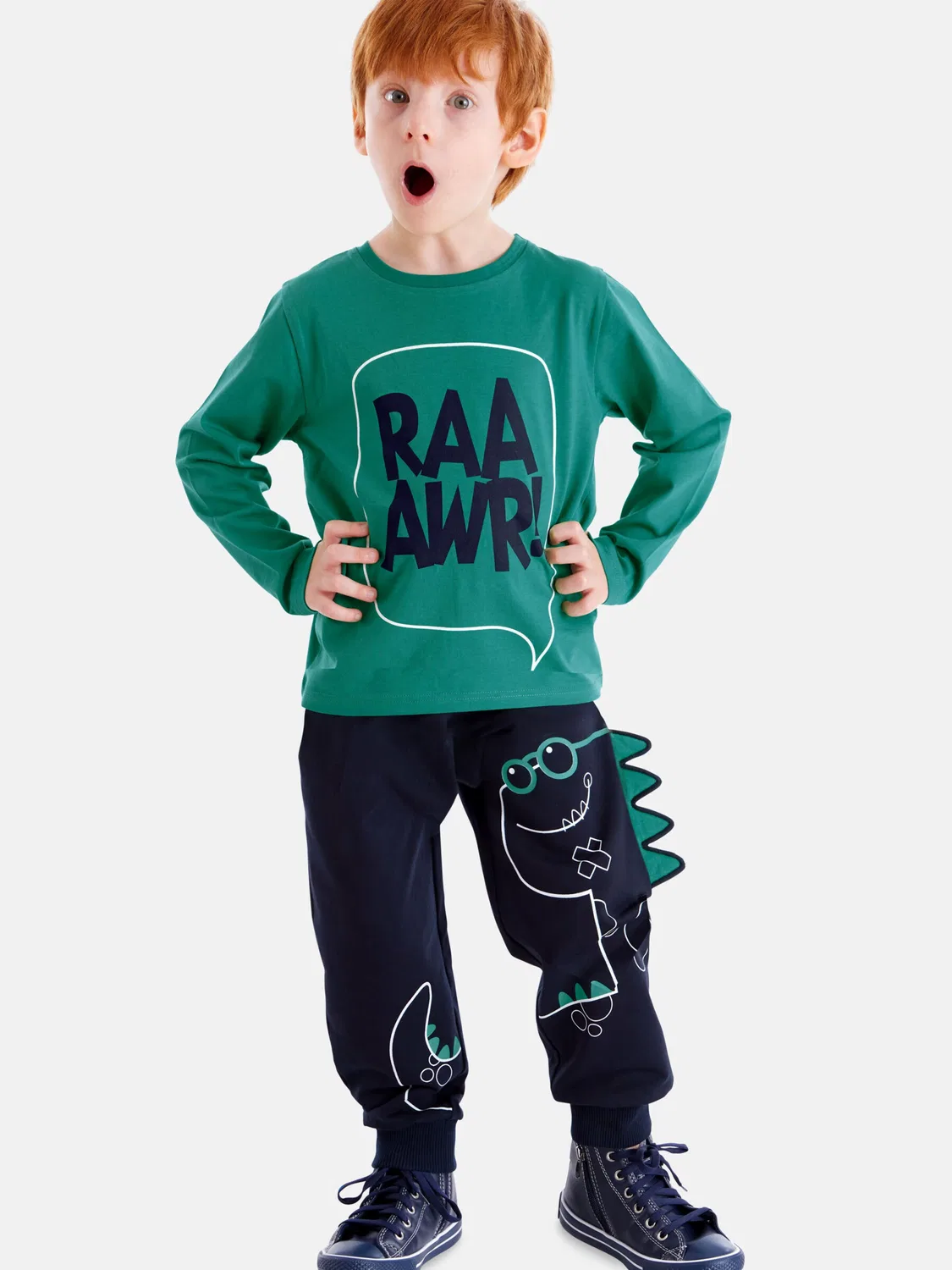 Спортивный костюм Denokids Dino Spikes зеленого цвета — фото 4