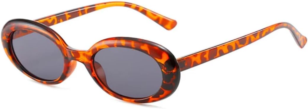 

Винтажные овальные солнцезащитные очки для женщин, модные, маленькие круглые, в стиле панк, с леопардовым принтом, защита от УФ-излучения UV400 TOIPASTN, C3leopard-black