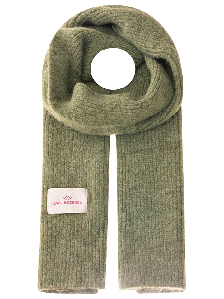 

Шарф с добавлением шерсти зеленого цвета - (Д)200 x (Ш)30 см Zwillingsherz