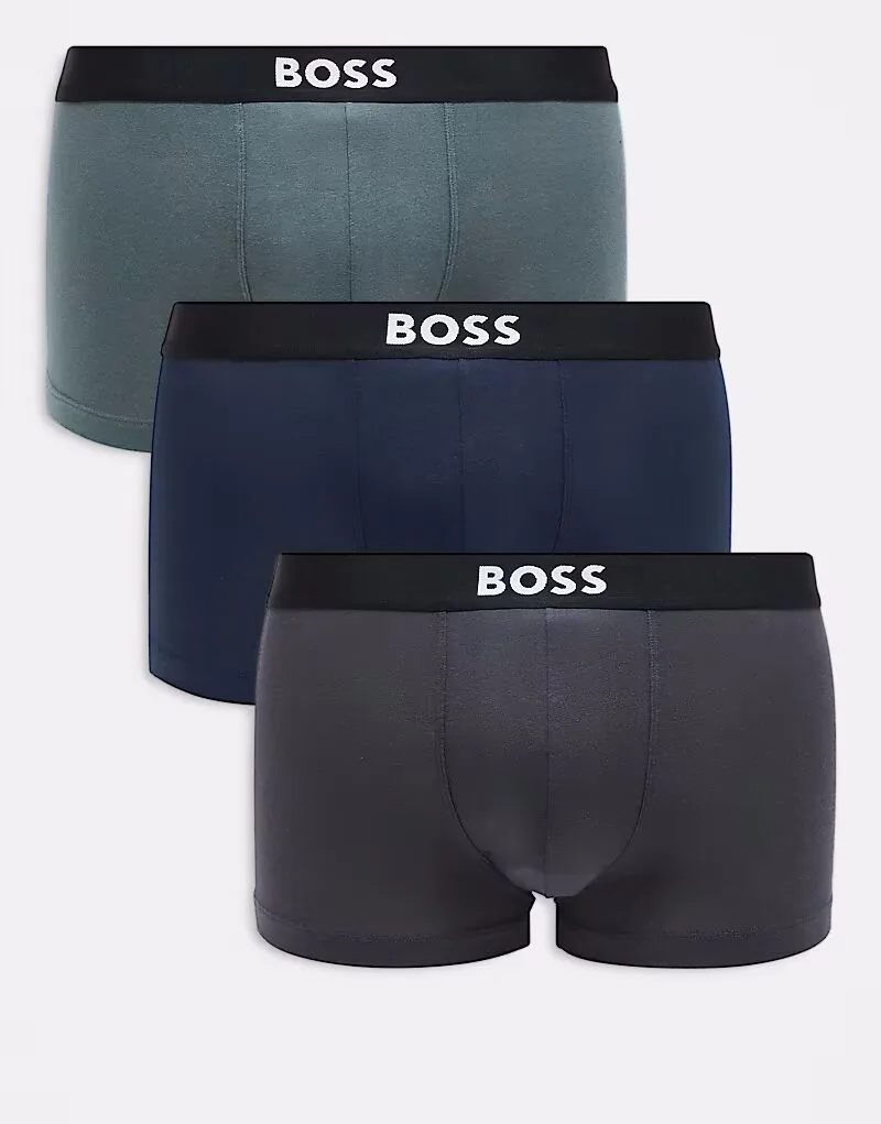 BOSS Bodywear Комплект из трех трусов BOSS One Bodywear с логотипом спереди, темно-синего и серого цвета