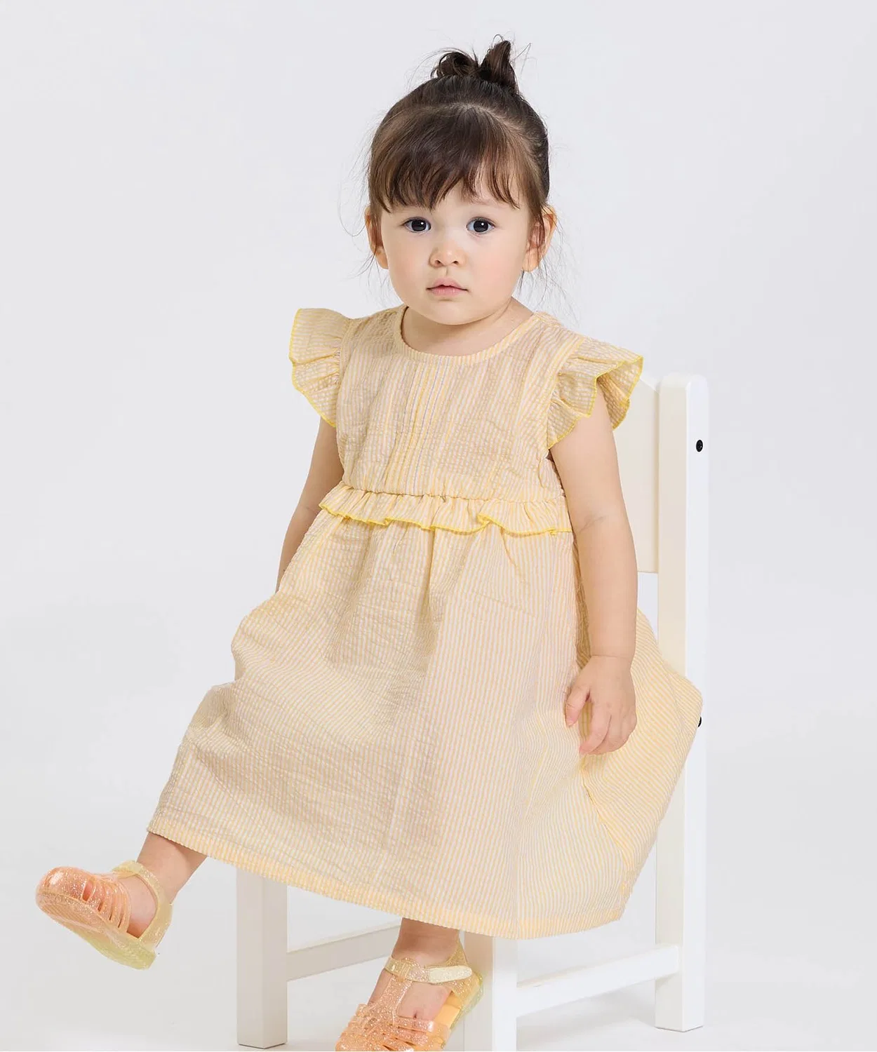 Детское платье с коротким рукавом и воланами Seraph, Striped