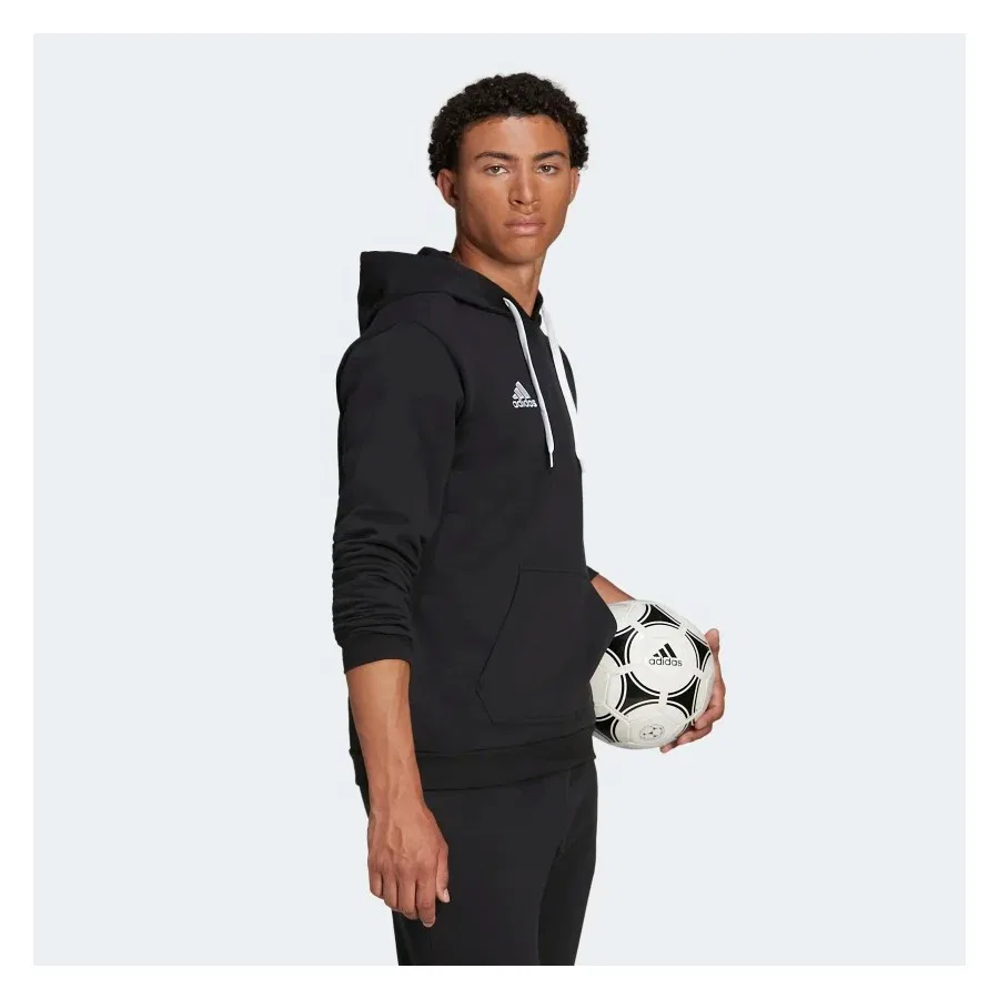 Мужской худи с капюшоном, хлопковый, H57512 ENT22, adidas, Черный — фото 3