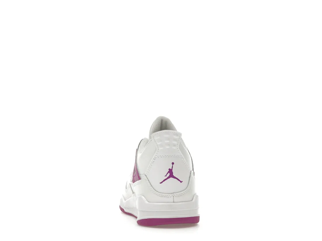 Детское кроссовки с высоким верхом Jordan 4 Retro Jordan, White/Hyper Violet — фото 4