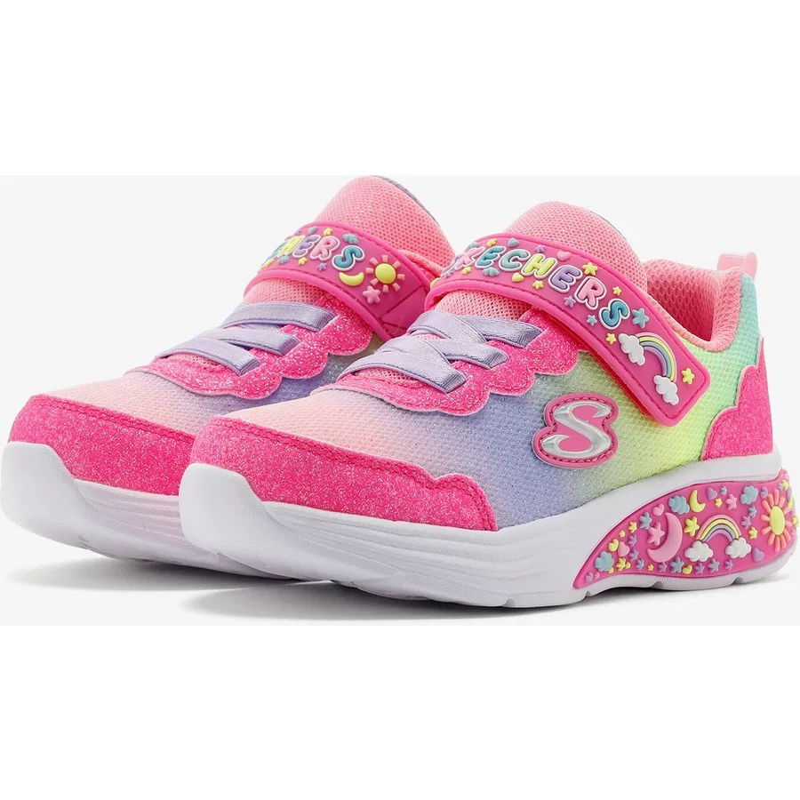 Кроссовки детские с подсветкой My Dreamers Skechers, Розовый — фото 4