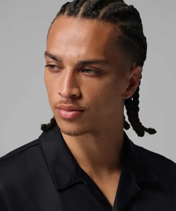 Пике/кара-футболка Jordan Brooklyn Festival Button Down, черный:бледно-желтый, Nike — фото 3