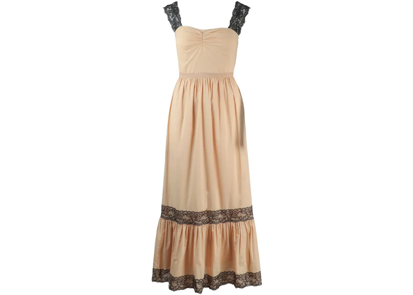 Женское платье без рукавов с кружевной отделкой Gucci, Beige Black