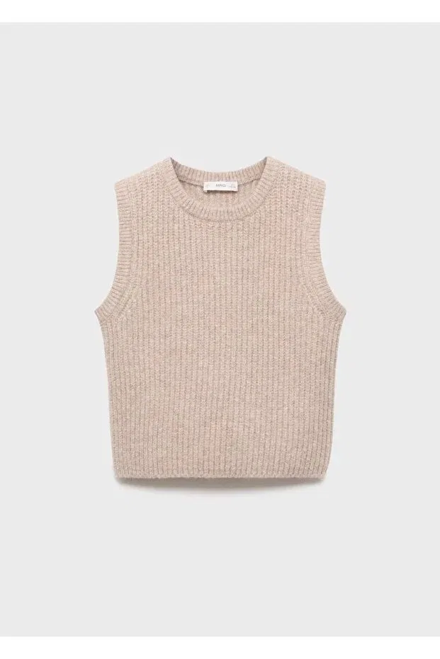Детский жакет для девочек вязаный Mango Kids, Medium Brown