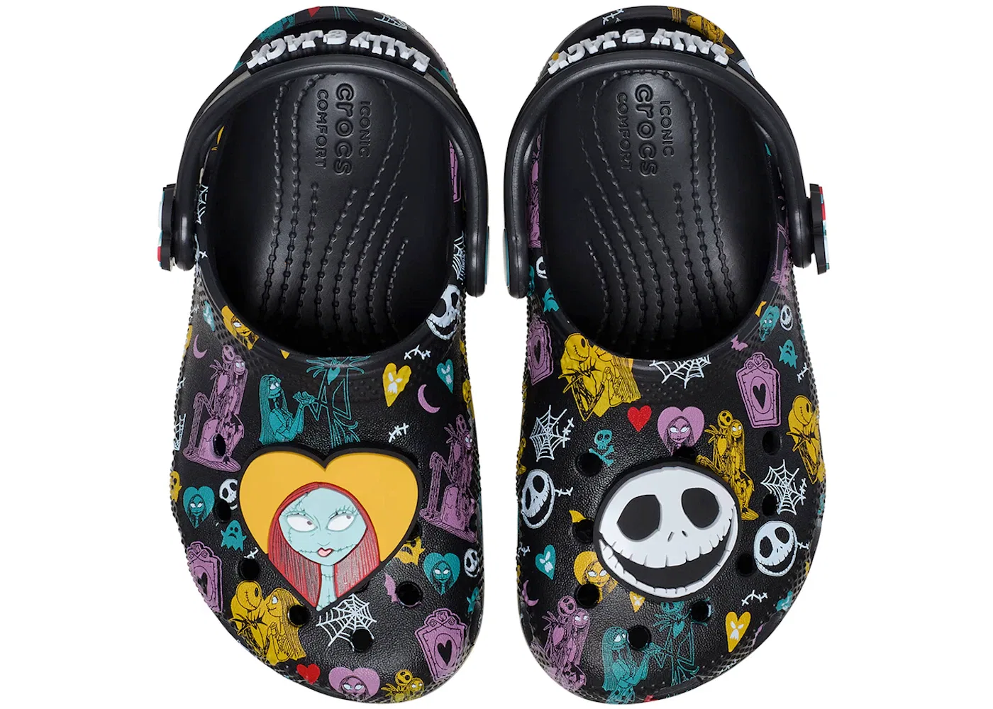 Детские клоги Classic Clog The Nightmare Before Christmas Sally & Jack Crocs, Black/Orange — фото 2