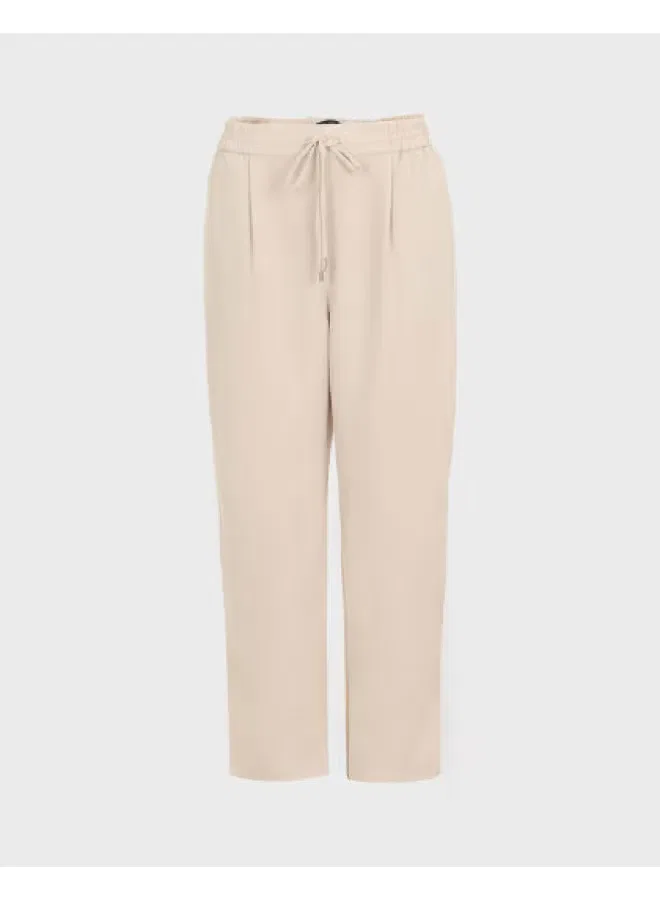 Брюки свободные с завязками Zara, миндально-белый