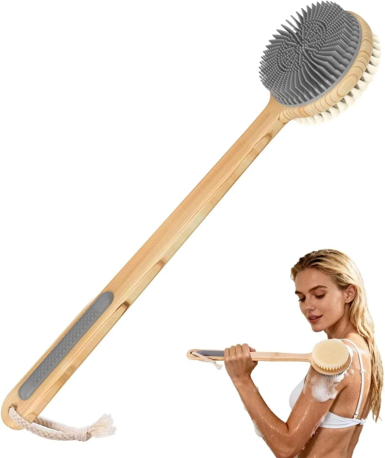 Щетка для тела двусторонняя, Bamboo, 43 см, Grau Generisch