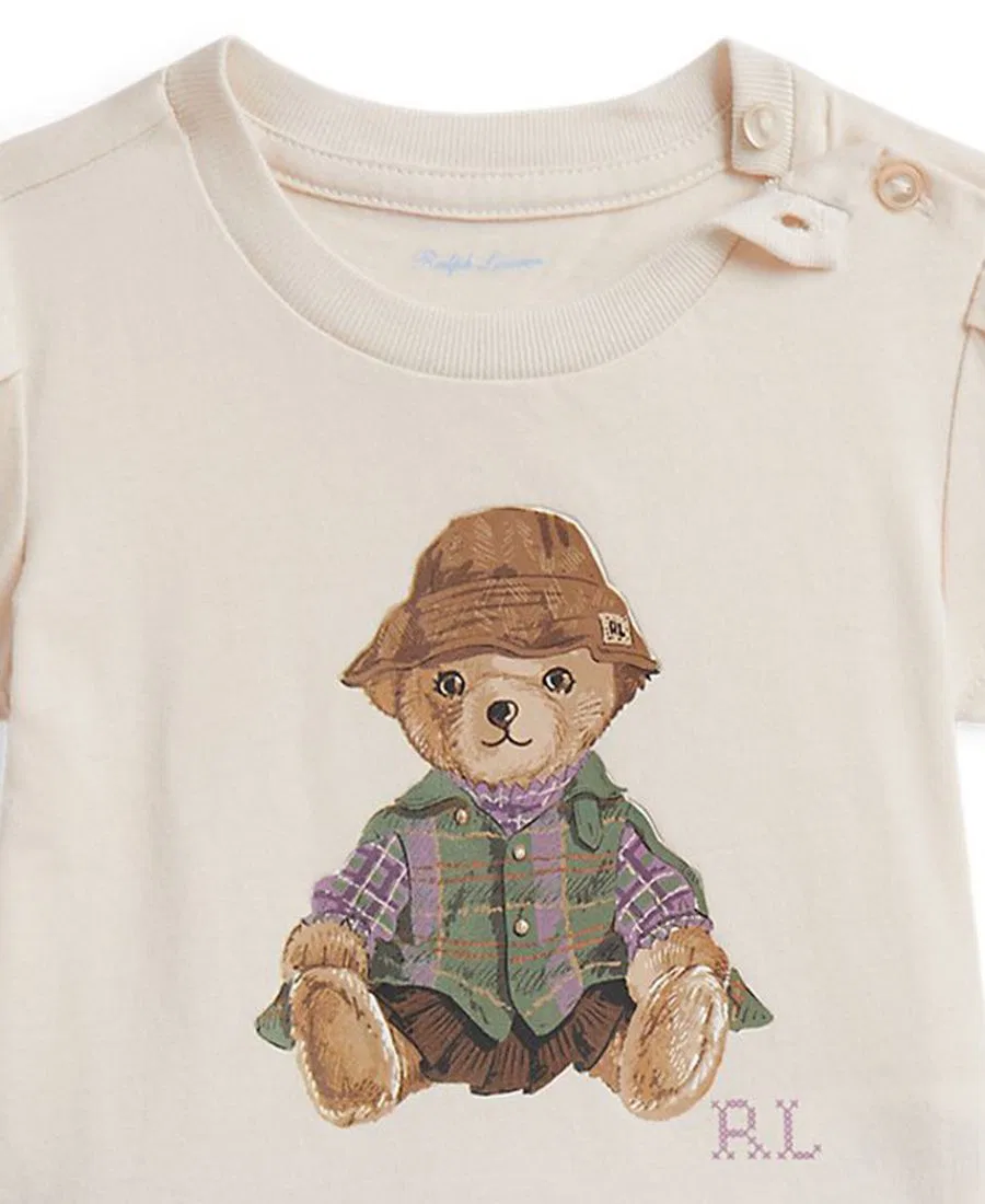 Комплект из футболки с воланами и леггинсов Polo Bear Polo Ralph Lauren, Estate Cream — фото 3