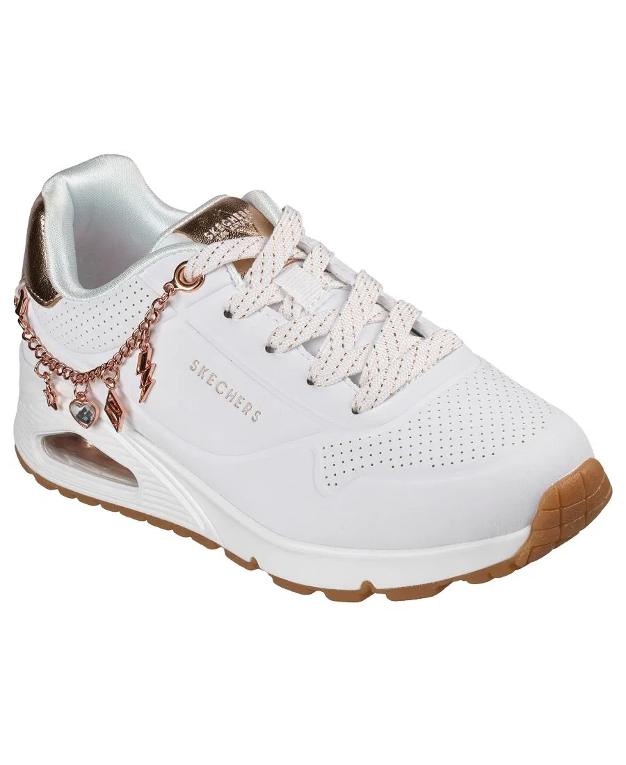Кроссовки с принтом She's Charming Skechers, White Rose Gold