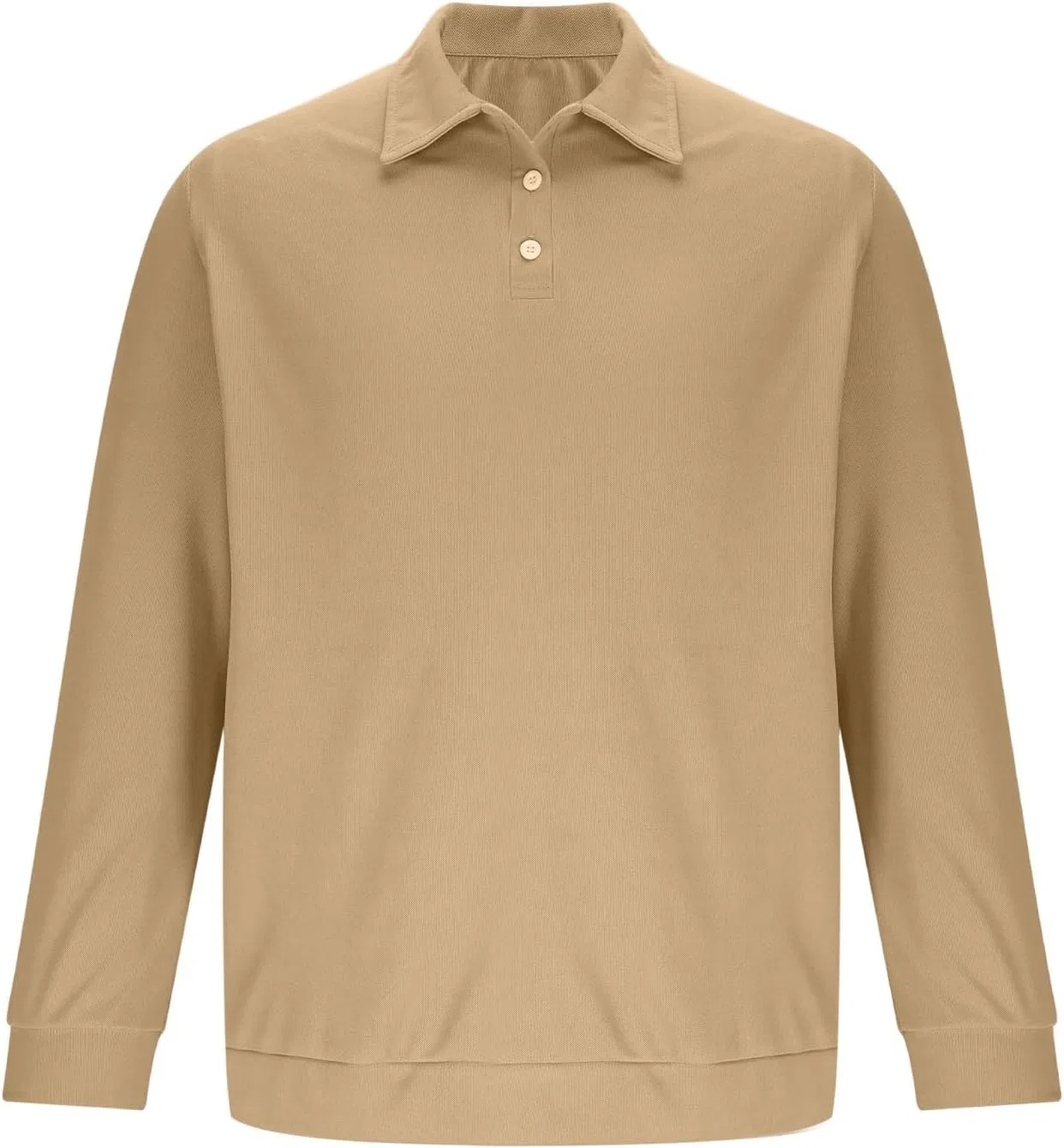 Мужская классическая футболка-поло с длинным рукавом Golf Top, Khaki — фото 4