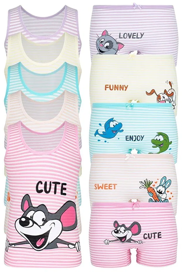 Детский комплект нижнего белья для девочек хлопковый Biyokids, Colored
