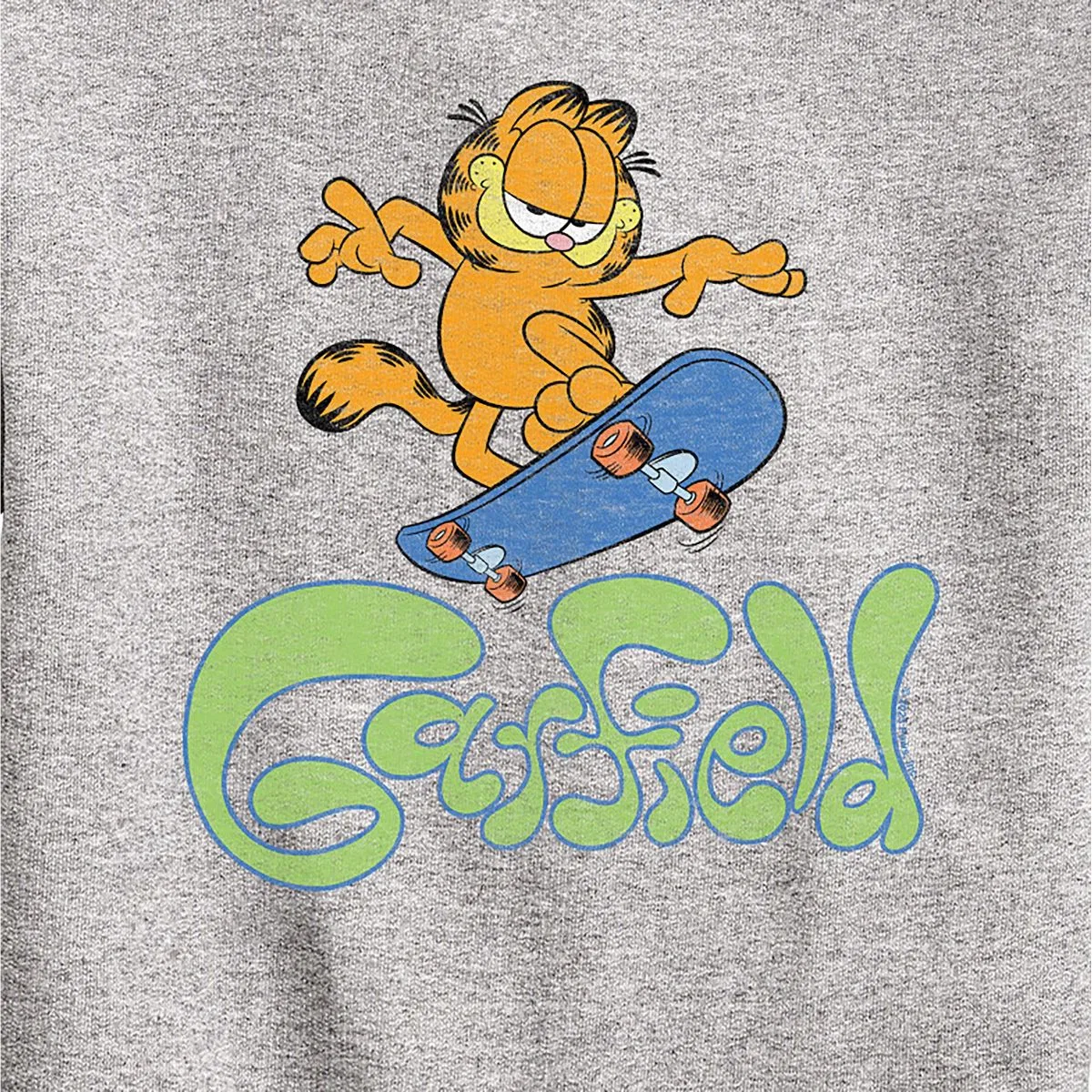 Детский свитшот с принтом Garfield Skater Logo Garfield, Athletic Heather — фото 2