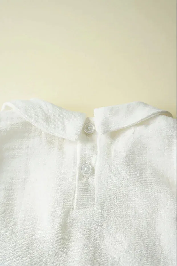 Детская рубашка для мальчиков с длинным рукавом X silk atlas baby girl long sleeve baby collar muslin shirt Gumbuloy, Ecru — фото 4