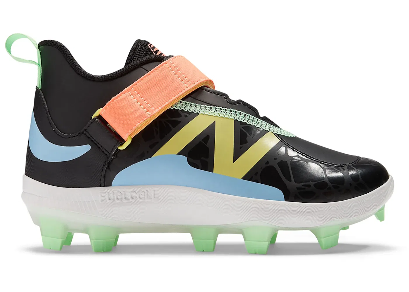 Детские бутсы New Balance FuelCell Lindor 2, Black/Neon Dragonfly