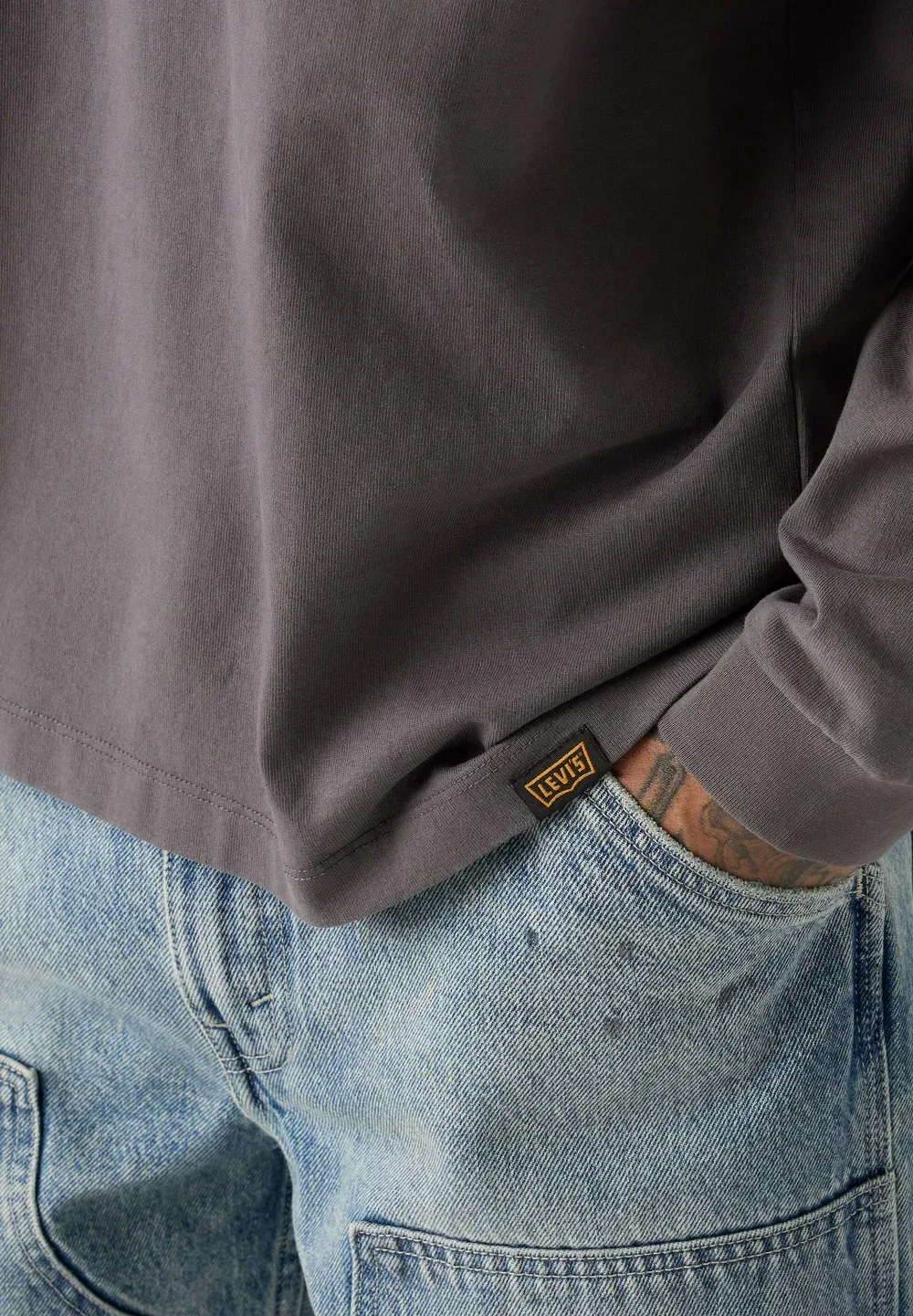 Футболка Ls workwear desert palm - толстовка Levi'S, Desert Palm - Greys — фото 3