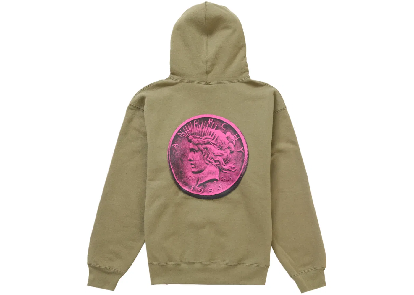 Мужской худи с принтом Supreme Sweatshirt, Light Olive — фото 2