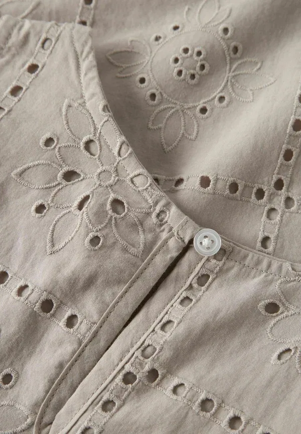 Блузка хлопок Regular fit - blouse Name It Chateau Gray, серый — фото 3