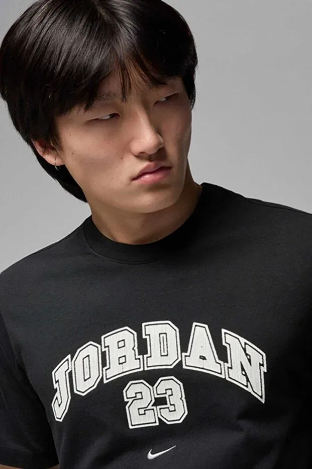 Мужская футболка с коротким рукавом хлопковая Jordan MVP SS Crew Nike, Black — фото 3