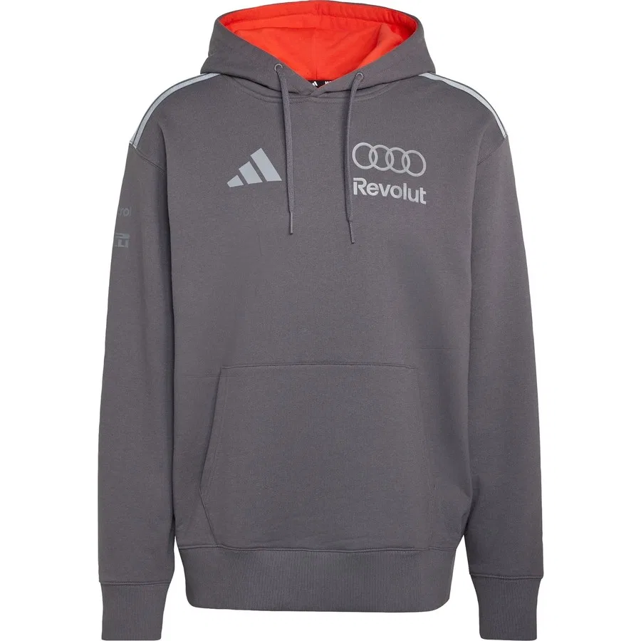 Худи с капюшоном, длинным рукавом, модель Performance KT1725 Audı Revolut F1 Team Drıver Hoodıe, adidas, Серый — фото 3