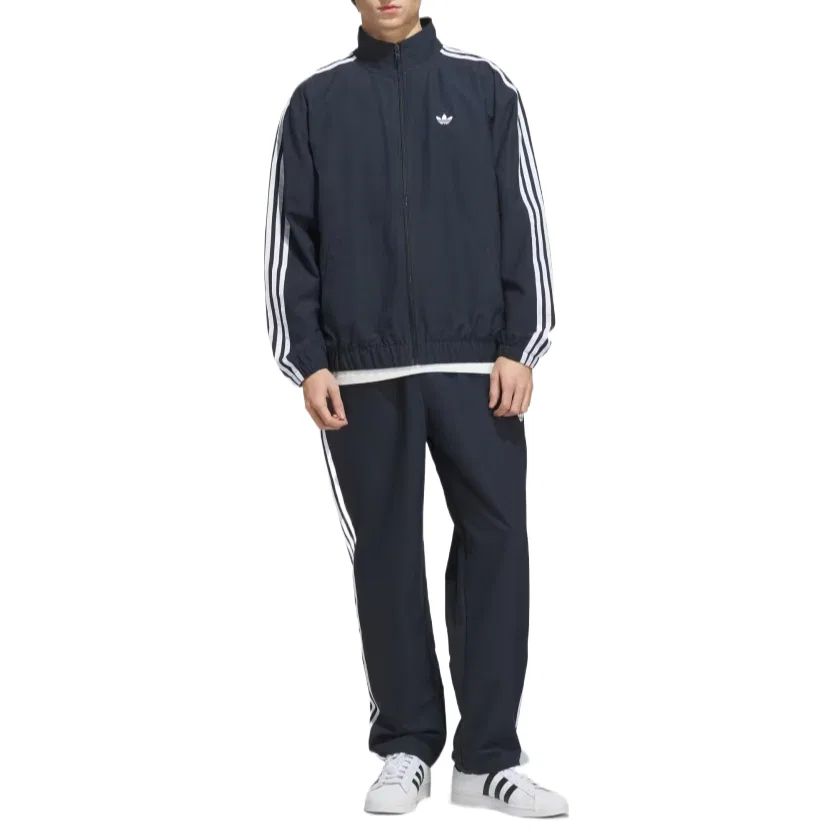 Мужская куртка для скейтбординга с отложным воротником Adidas Originals, Aurora Ink Blue/White — фото 4