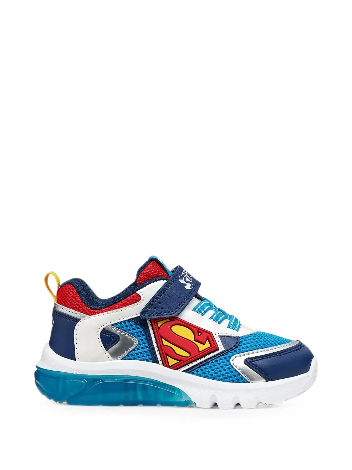 Кроссовки из коллаборации с Warner Bros. кроссовки Superman Ciberdron с подсветкой Geox Kids, синий — фото 2