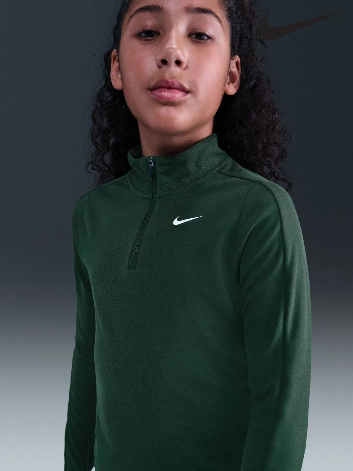 Водолазка Nike Dri-FIT Long Sleeve Half Zip Top, фир зеленый
