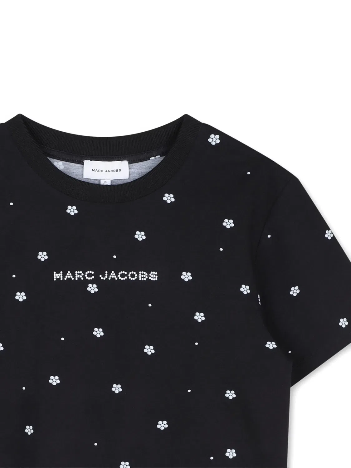 Футболка с логотипом и цветочным принтом Marc Jacobs Kids, черный — фото 3