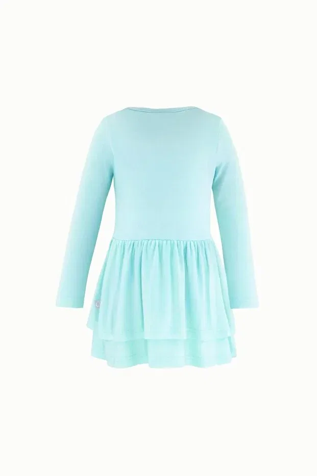 Детское платье для девочек с длинным рукавом Flounced Layered Girl's Dress Boumini, Mint — фото 2
