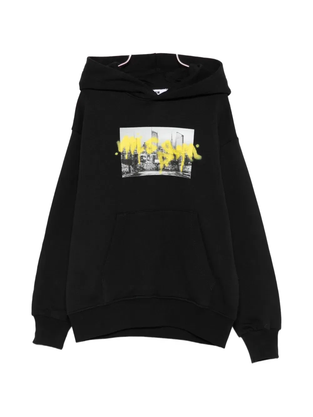 Толстовка с принтом и карманом-кенгуру Msgm Kids, черный