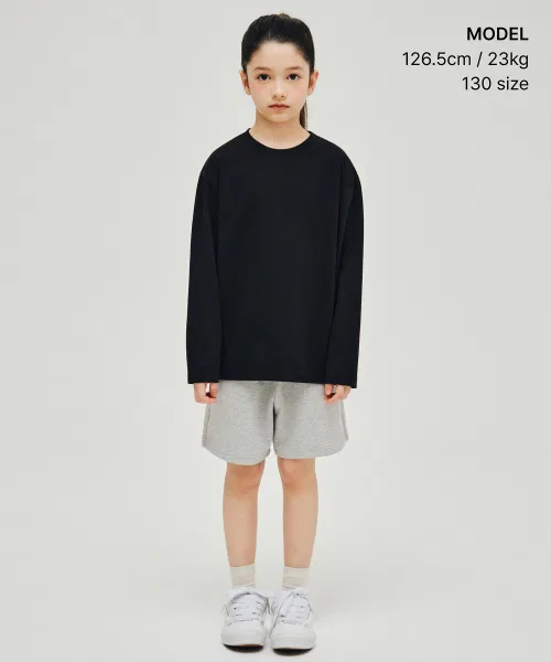 Детская футболка с длинным рукавомMUSINSA STANDARD KIDS, Black — фото 2