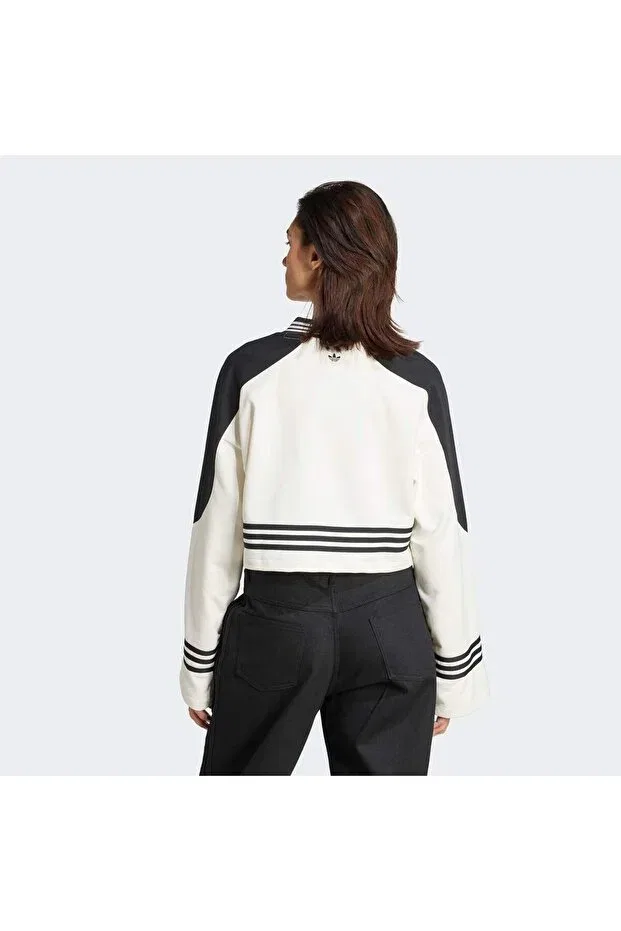Женские свитшот с цветоблоком Adidas, Off White / Black — фото 2