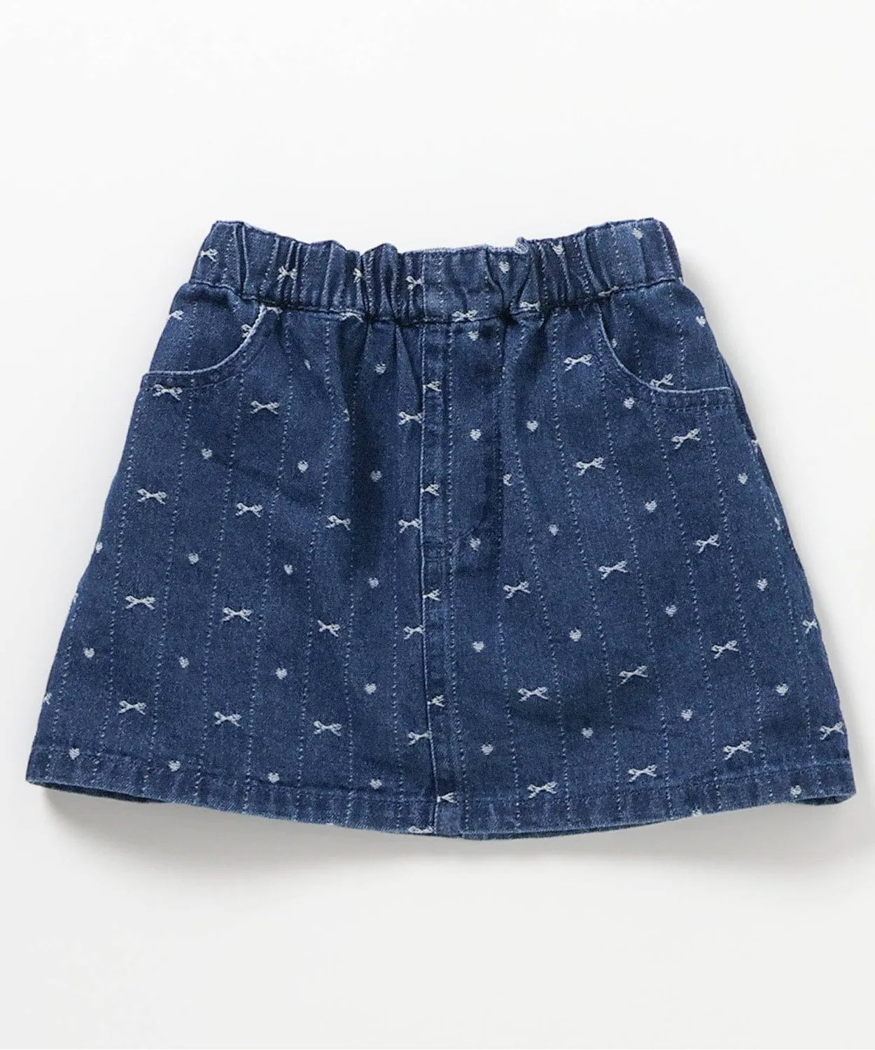 Детская юбка-шорты из денима с жаккардовым узором, модель BREEZE, Navy — фото 2