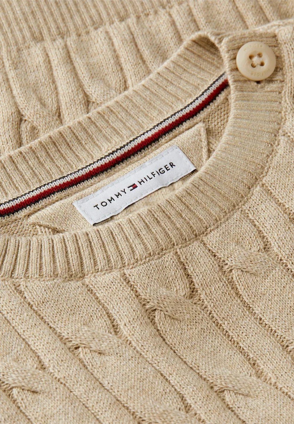 Вязаный свитер унисекс с вышивкой флага Tommy Hilfiger, Gentle Gold Heather — фото 3