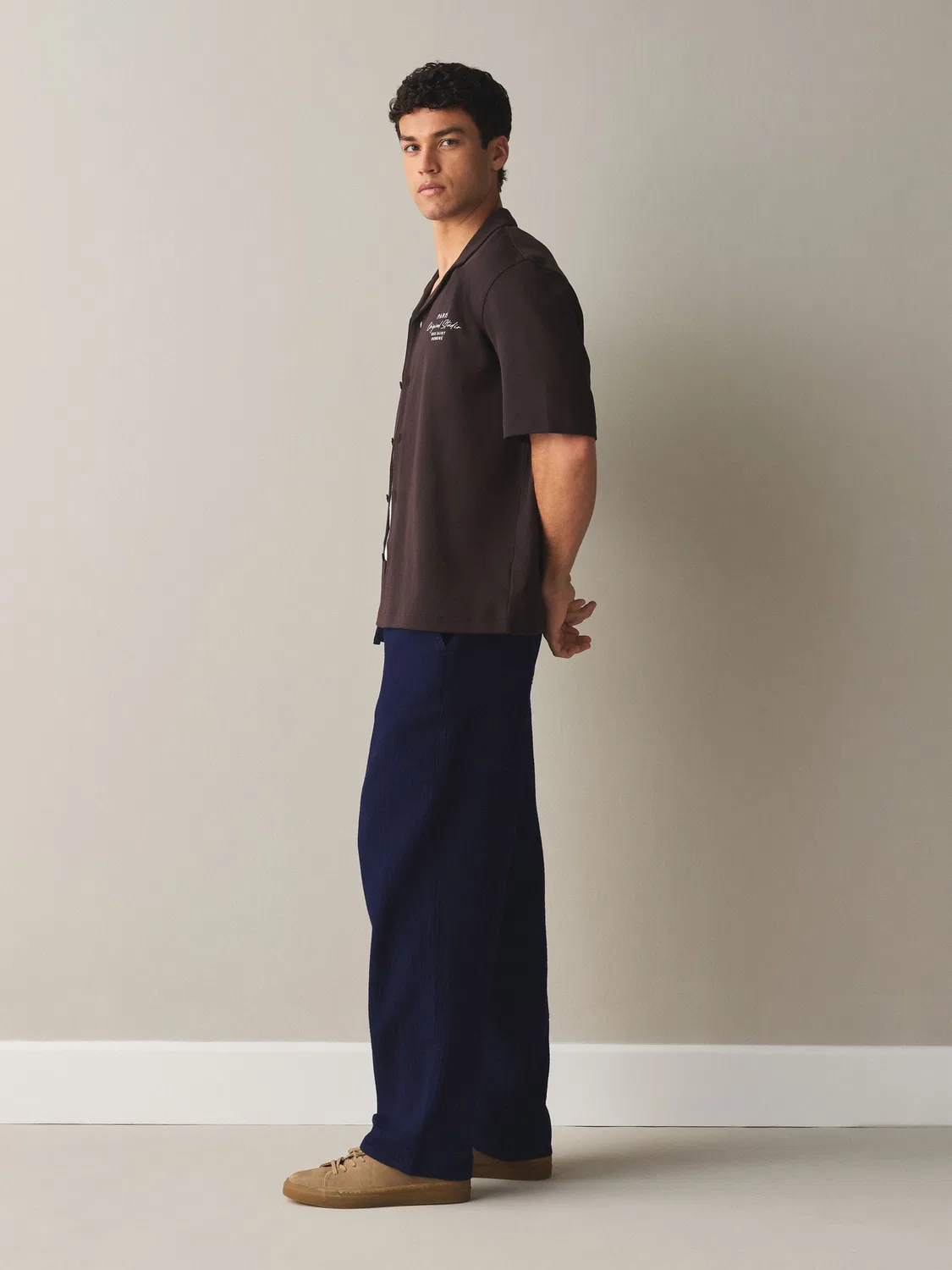 Брюки свободного кроя из 100% хлопка, Indigo Blue Striped Next — фото 2